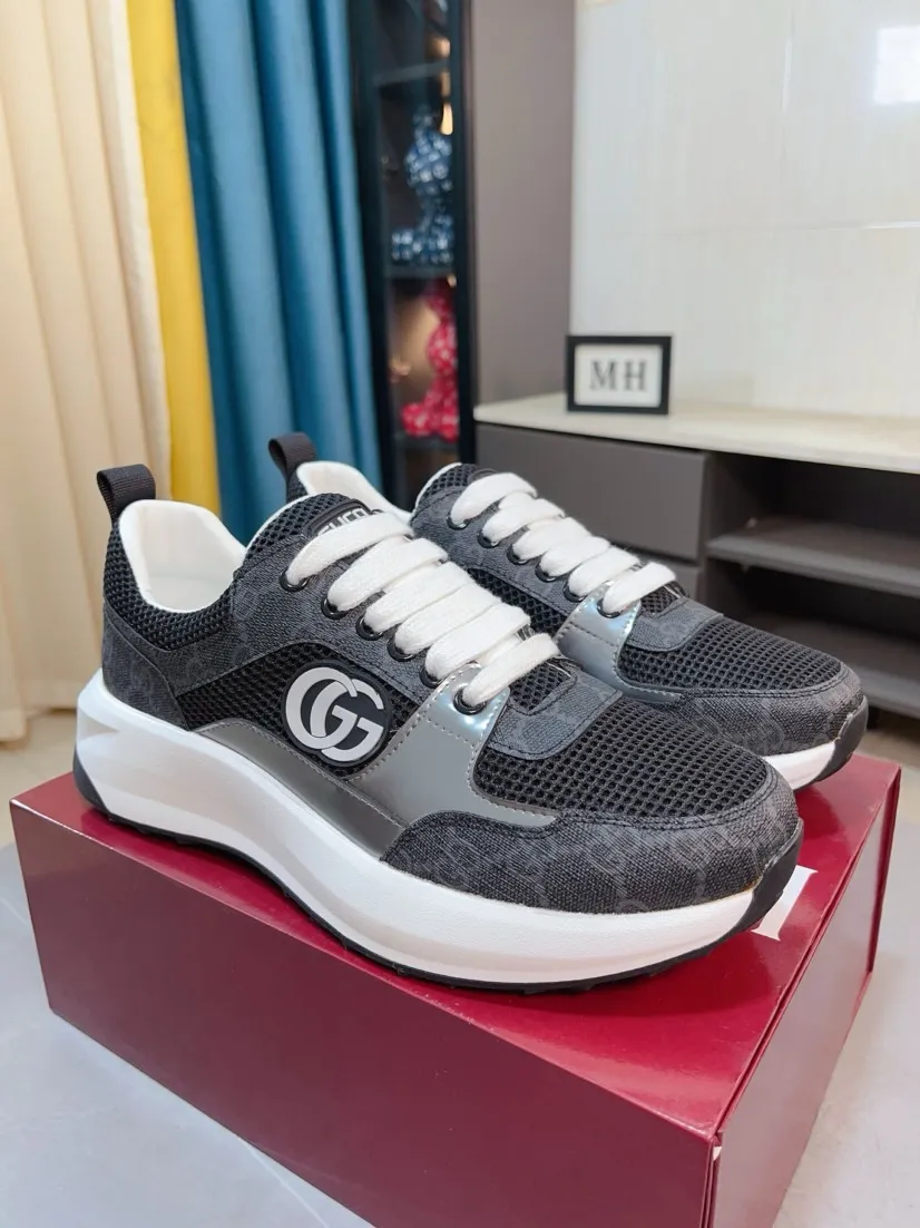 Men's shoes 💰440🌹🌹GUCCI [Gucci] New high-end brand of men's shoes, the latest fashionable casual men's shoes, trendy and versatile style, relaxed and sporty style, uppers imported from Italy, first-layer cowhide, genuine leather lining and ultra-fine workmanship. Original personalized fashionable rubber wear-resistant outsole, light and comfortable on the foot, size 38-44